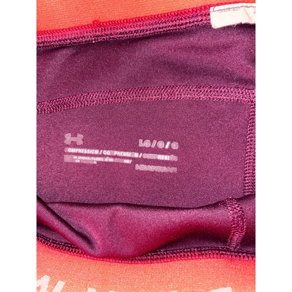 Under Armor Compression Maroon and Orange‎ Capri Leggings Size Large (D3) - Picture 5 of 10